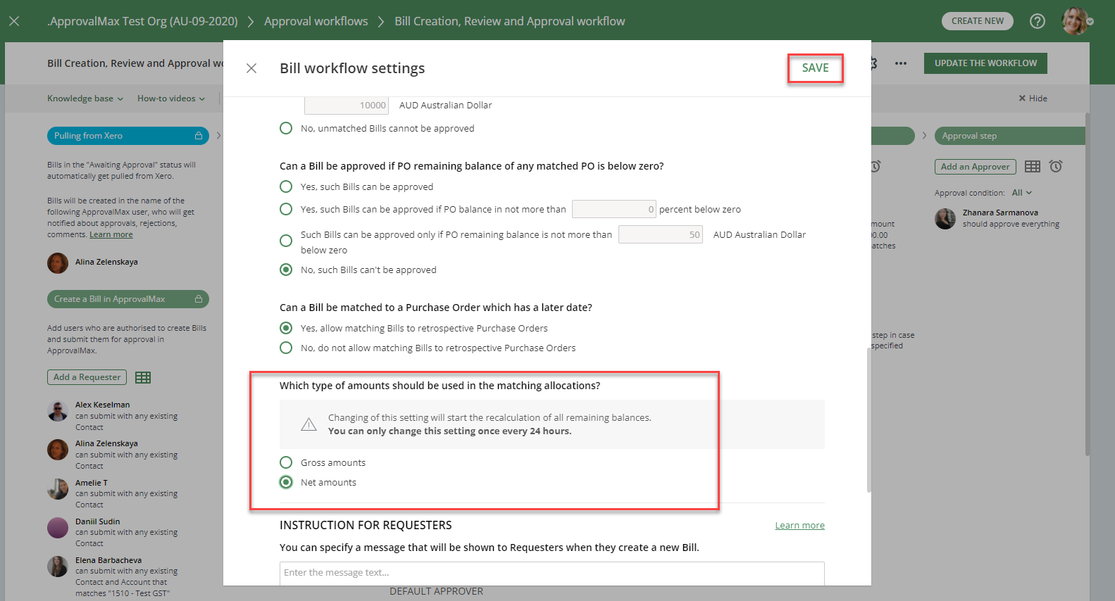 Bill-to-PO Matching: How to set up Matching with gross or net amounts